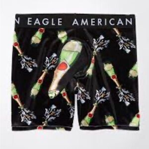 American Eagle Outfitters Black Boxer Briefs with Champagne Design